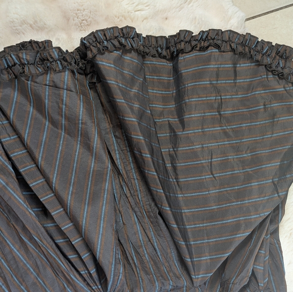 Vintage French Pinstripe Ruffle Midi Skirt - Picture 3 of 6